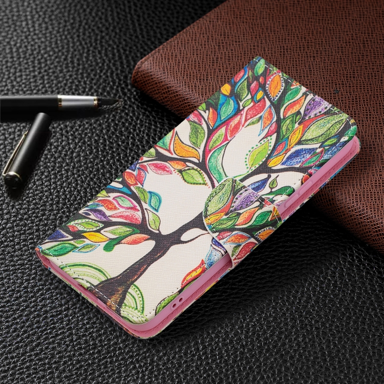 For Samsung Galaxy S22+ 5G Colored Drawing Pattern Horizontal Flip Phone Leather Case with Holder & Card Slots & Wallet(Tree Life)