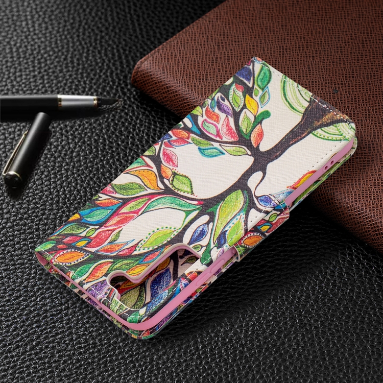 For Samsung Galaxy S22+ 5G Colored Drawing Pattern Horizontal Flip Phone Leather Case with Holder & Card Slots & Wallet(Tree Life)