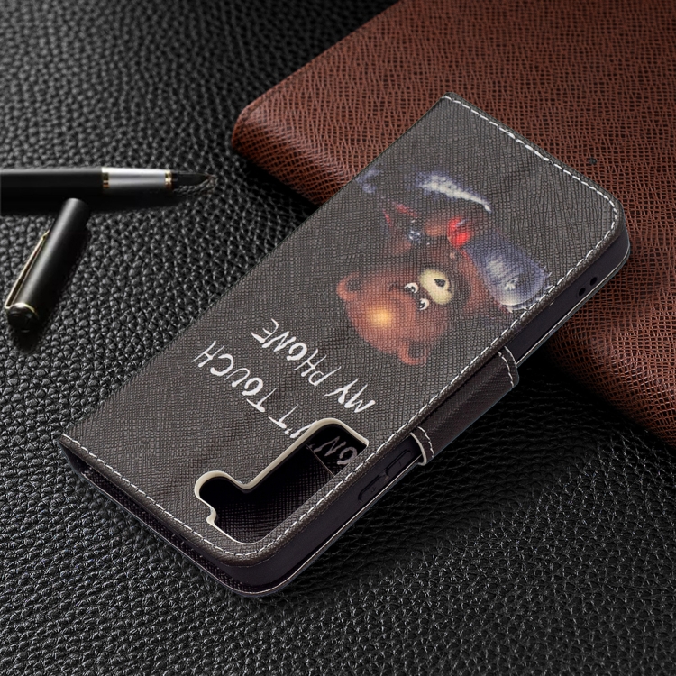 For Samsung Galaxy S22 5G Colored Drawing Pattern Horizontal Flip Phone Leather Case with Holder & Card Slots & Wallet(Bear) For Samsung Galaxy S22 5G Colored Drawing Pattern Horizontal Flip Phone Leather Case with Holder & Card Slots & Wallet(Bear)
