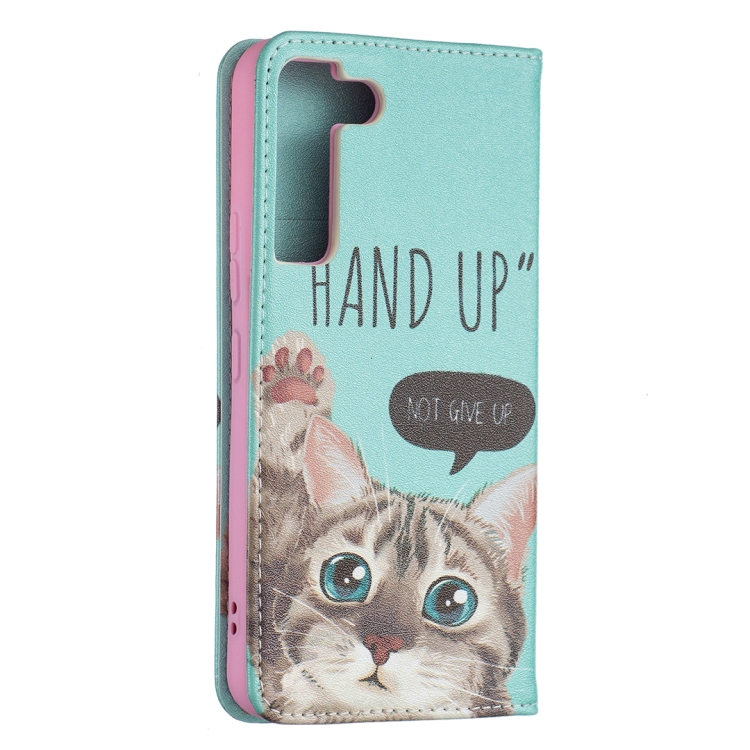 For Samsung Galaxy S22 5G Colored Drawing Pattern Invisible Magnetic Horizontal Flip Phone Leather Case with Holder & Card Slots & Wallet(Cat) For Samsung Galaxy S22 5G Colored Drawing Pattern Invisible Magnetic Horizontal Flip Phone Leather Case with Holder & Card Slots & Wallet(Cat)