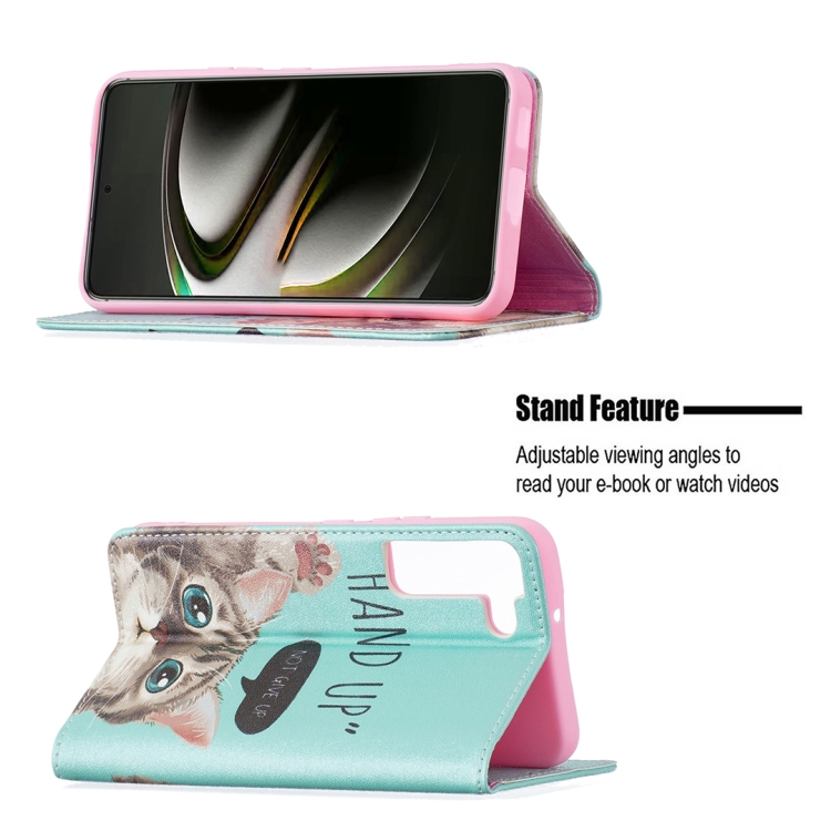 For Samsung Galaxy S22 5G Colored Drawing Pattern Invisible Magnetic Horizontal Flip Phone Leather Case with Holder & Card Slots & Wallet(Cat) For Samsung Galaxy S22 5G Colored Drawing Pattern Invisible Magnetic Horizontal Flip Phone Leather Case with Holder & Card Slots & Wallet(Cat)