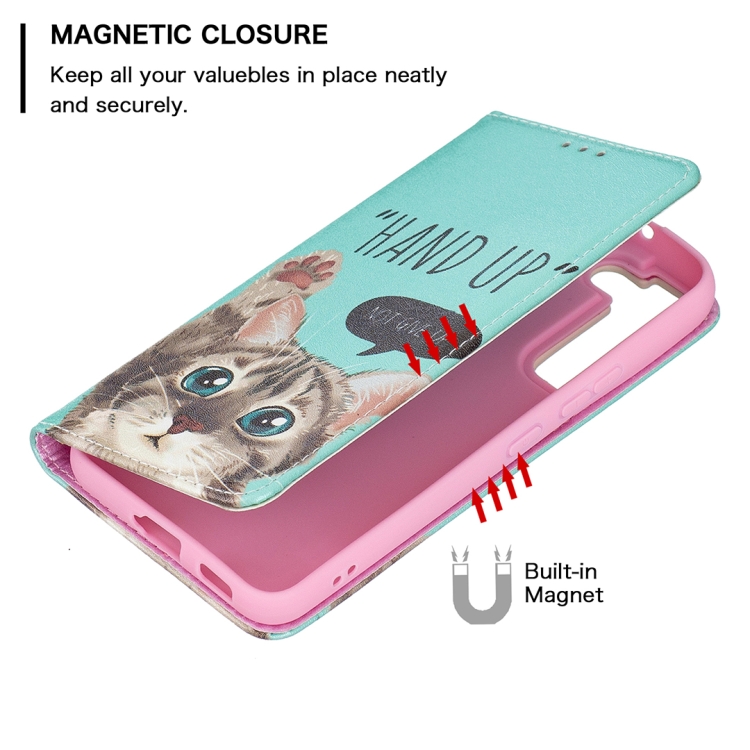 For Samsung Galaxy S22 5G Colored Drawing Pattern Invisible Magnetic Horizontal Flip Phone Leather Case with Holder & Card Slots & Wallet(Cat) For Samsung Galaxy S22 5G Colored Drawing Pattern Invisible Magnetic Horizontal Flip Phone Leather Case with Holder & Card Slots & Wallet(Cat)