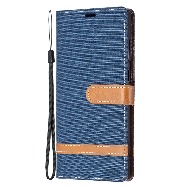 For Samsung Galaxy S22 Ultra 5G Color Matching Denim Texture Leather Case with Holder & Card Slots & Wallet & Lanyard(Dark Blue) For Samsung Galaxy S22 Ultra 5G Color Matching Denim Texture Leather Case with Holder & Card Slots & Wallet & Lanyard(Dark Blue)