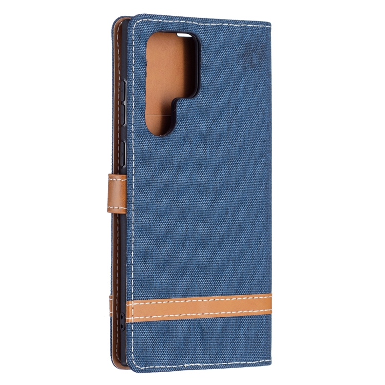 For Samsung Galaxy S22 Ultra 5G Color Matching Denim Texture Leather Case with Holder & Card Slots & Wallet & Lanyard(Dark Blue) For Samsung Galaxy S22 Ultra 5G Color Matching Denim Texture Leather Case with Holder & Card Slots & Wallet & Lanyard(Dark Blue)