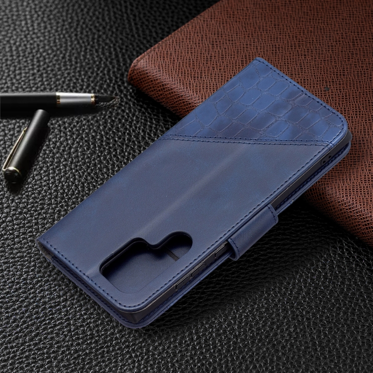 For Samsung Galaxy S22 Ultra 5G Matching Color Crocodile Texture Leather Phone Case with Holder & Card Slots & Wallet(Blue) For Samsung Galaxy S22 Ultra 5G Matching Color Crocodile Texture Leather Phone Case with Holder & Card Slots & Wallet(Blue)