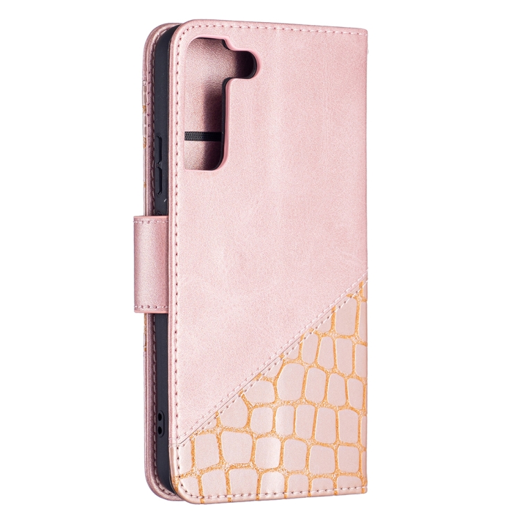 For Samsung Galaxy S22+ 5G Matching Color Crocodile Texture Leather Phone Case with Holder & Card Slots & Wallet(Rose Gold) For Samsung Galaxy S22+ 5G Matching Color Crocodile Texture Leather Phone Case with Holder & Card Slots & Wallet(Rose Gold)