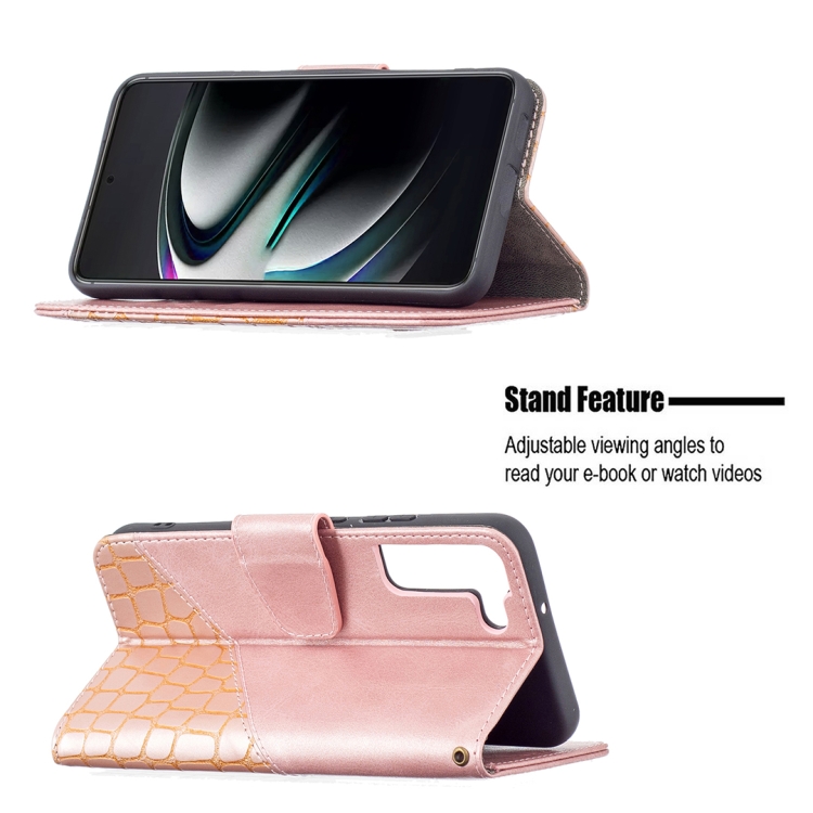 For Samsung Galaxy S22+ 5G Matching Color Crocodile Texture Leather Phone Case with Holder & Card Slots & Wallet(Rose Gold) For Samsung Galaxy S22+ 5G Matching Color Crocodile Texture Leather Phone Case with Holder & Card Slots & Wallet(Rose Gold)
