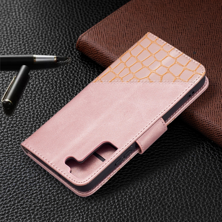 For Samsung Galaxy S22+ 5G Matching Color Crocodile Texture Leather Phone Case with Holder & Card Slots & Wallet(Rose Gold) For Samsung Galaxy S22+ 5G Matching Color Crocodile Texture Leather Phone Case with Holder & Card Slots & Wallet(Rose Gold)