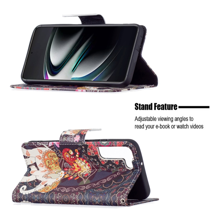 For Samsung Galaxy S22+ 5G Colored Drawing Pattern Horizontal Flip Phone Leather Case with Holder & Card Slots & Wallet(Flowers Elephant) For Samsung Galaxy S22+ 5G Colored Drawing Pattern Horizontal Flip Phone Leather Case with Holder & Card Slots & Wallet(Flowers Elephant)