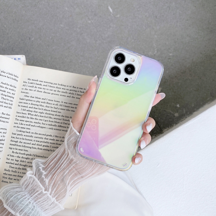 For iPhone 13 Pro Max 2 in 1 TPU + PC Colorful Plating Phone Case