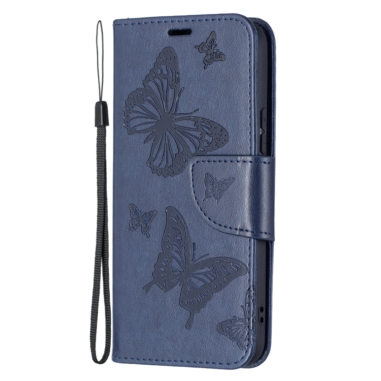For Samsung Galaxy S22 5G Embossing Two Butterflies Pattern Leather Phone Case with Holder & Card Slot & Wallet & Lanyard(Blue) For Samsung Galaxy S22 5G Embossing Two Butterflies Pattern Leather Phone Case with Holder & Card Slot & Wallet & Lanyard(Blue)