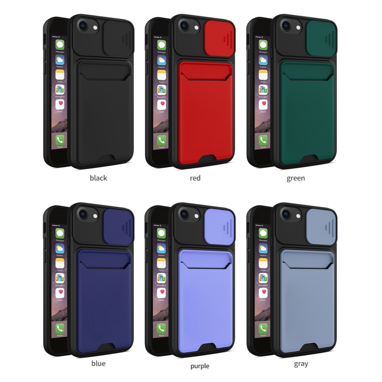 Sliding Camera Cover Design TPU + PC Shockproof Phone Case with Card Slot For iPhone 6(Dark Night Green) Sliding Camera Cover Design TPU + PC Shockproof Phone Case with Card Slot For iPhone 6(Dark Night Green)