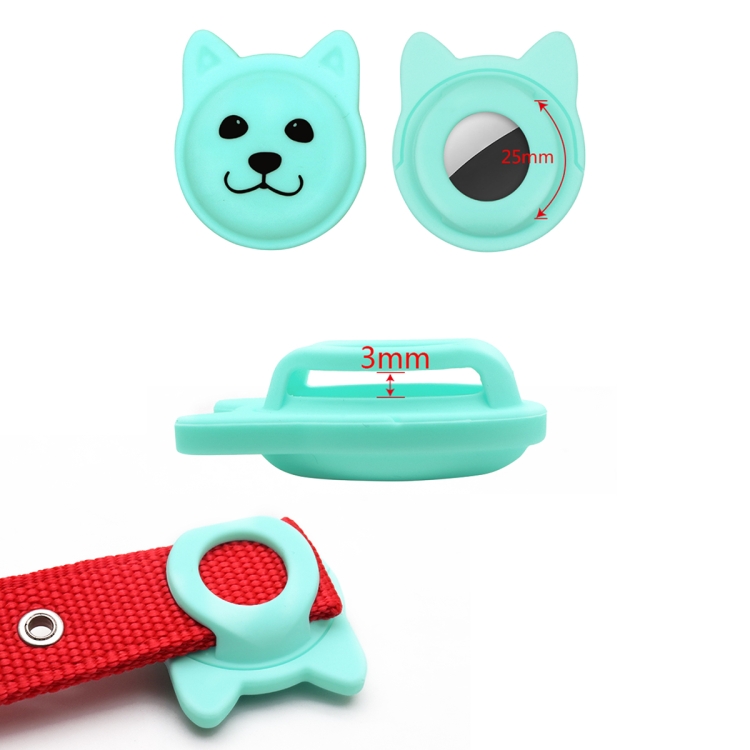 Serious Face Cute Cartoon Pet Collar Anti-lost Tracker Silicone Case For AirTag(White) Serious Face Cute Cartoon Pet Collar Anti-lost Tracker Silicone Case For AirTag(White)