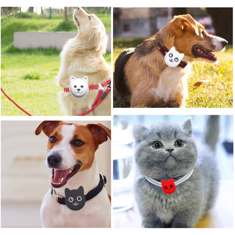 Naughty Smiley Cute Cartoon Pet Collar Anti-lost Tracker Silicone Case For AirTag(Mint Green) Naughty Smiley Cute Cartoon Pet Collar Anti-lost Tracker Silicone Case For AirTag(Mint Green)