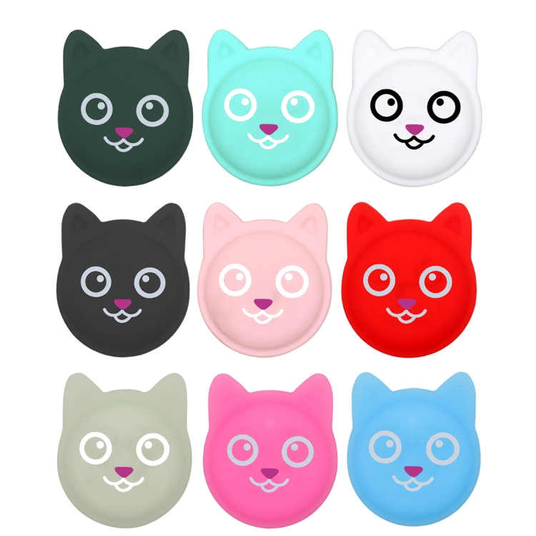 Hanhan Smiley Cute Cartoon Pet Collar Anti-lost Tracker Silicone Case For AirTag(Fluorescent Green)