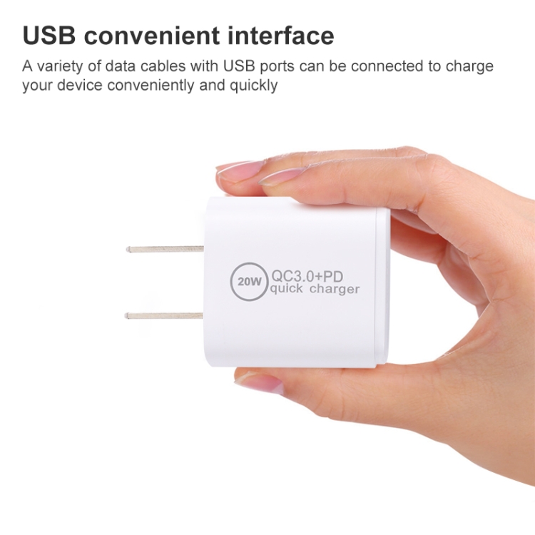 20WACB 20W QC3.0 + PD Quick Charger, Plug Specification:AU Plug(White) 20WACB 20W QC3.0 + PD Quick Charger, Plug Specification:AU Plug(White)