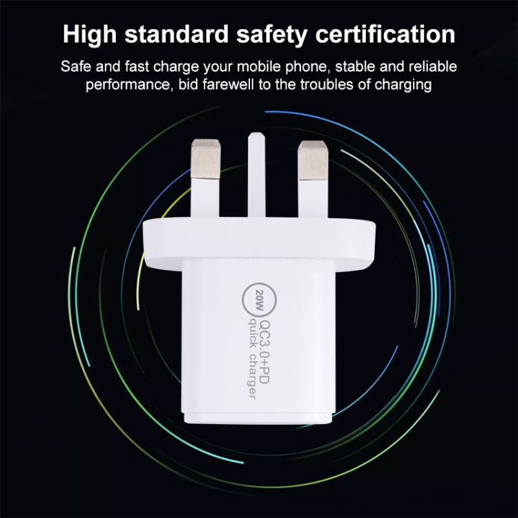 20WACB 20W QC3.0 + PD Quick Charger, Plug Specification:AU Plug(White) 20WACB 20W QC3.0 + PD Quick Charger, Plug Specification:AU Plug(White)