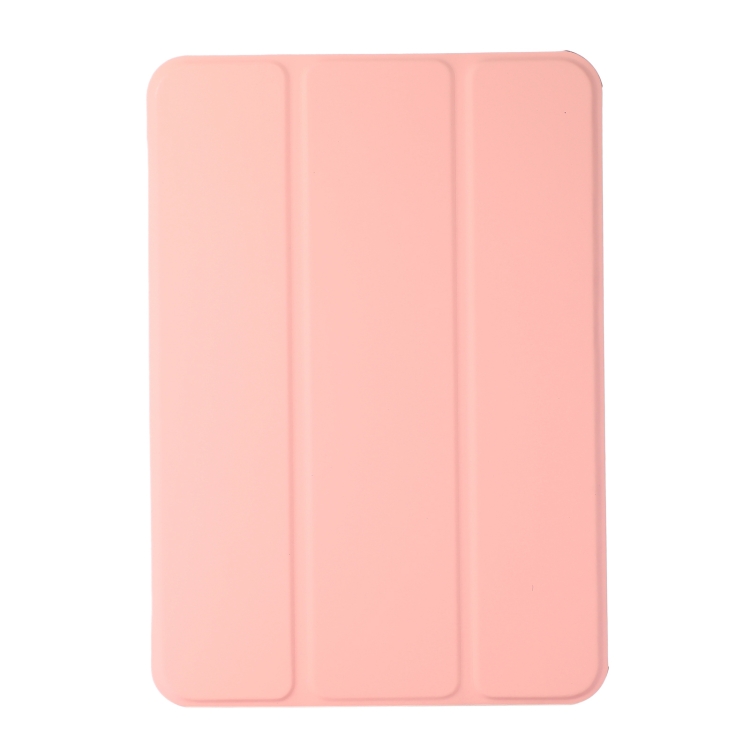 For iPad mini 6 / mini 2024 Skin Texture TPU Leather Tablet Case with 3-folding Holder(Pink) For iPad mini 6 / mini 2024 Skin Texture TPU Leather Tablet Case with 3-folding Holder(Pink)