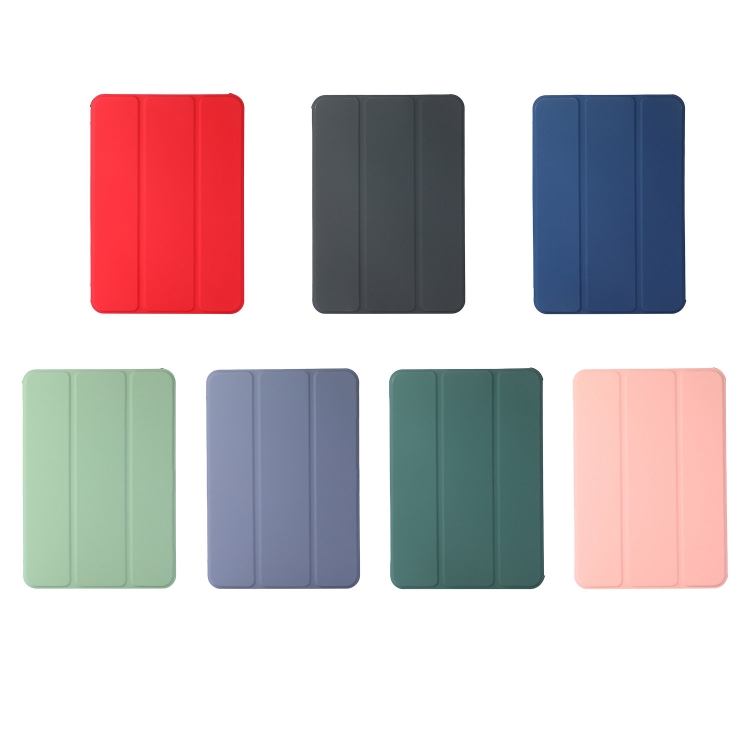For iPad mini 6 / mini 2024 Skin Texture TPU Leather Tablet Case with 3-folding Holder(Pink) For iPad mini 6 / mini 2024 Skin Texture TPU Leather Tablet Case with 3-folding Holder(Pink)