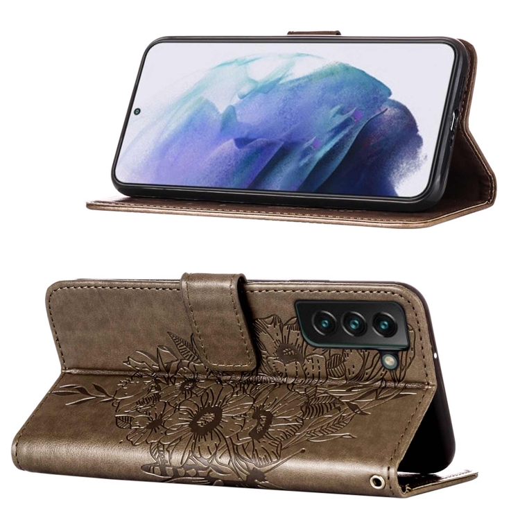 For Samsung Galaxy S22+ 5G Embossed Butterfly Leather Phone Case with Holder & Card Slot & Wallet & Lanyard(Grey) For Samsung Galaxy S22+ 5G Embossed Butterfly Leather Phone Case with Holder & Card Slot & Wallet & Lanyard(Grey)