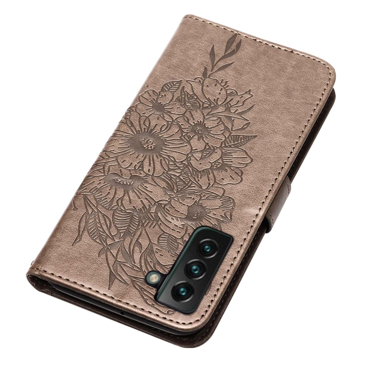 For Samsung Galaxy S22+ 5G Embossed Butterfly Leather Phone Case with Holder & Card Slot & Wallet & Lanyard(Grey) For Samsung Galaxy S22+ 5G Embossed Butterfly Leather Phone Case with Holder & Card Slot & Wallet & Lanyard(Grey)