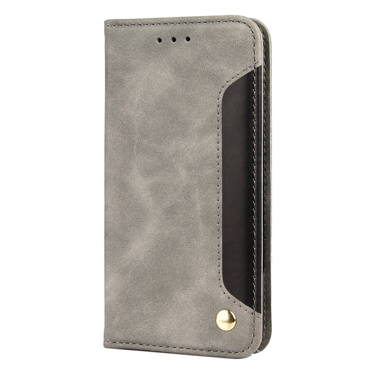 Skin Feel Splicing Leather Phone Case For iPhone 8 Plus & 7 Plus(Grey) Skin Feel Splicing Leather Phone Case For iPhone 8 Plus & 7 Plus(Grey)