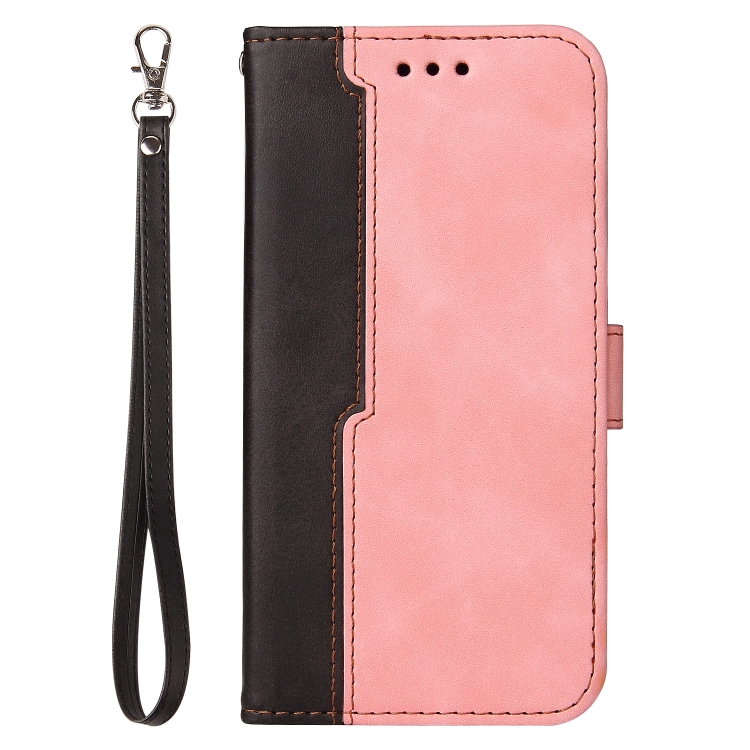 For Samsung Galaxy S22 UItra 5G Business Stitching-Color Horizontal Flip PU Leather Phone Case(Pink) For Samsung Galaxy S22 UItra 5G Business Stitching-Color Horizontal Flip PU Leather Phone Case(Pink)