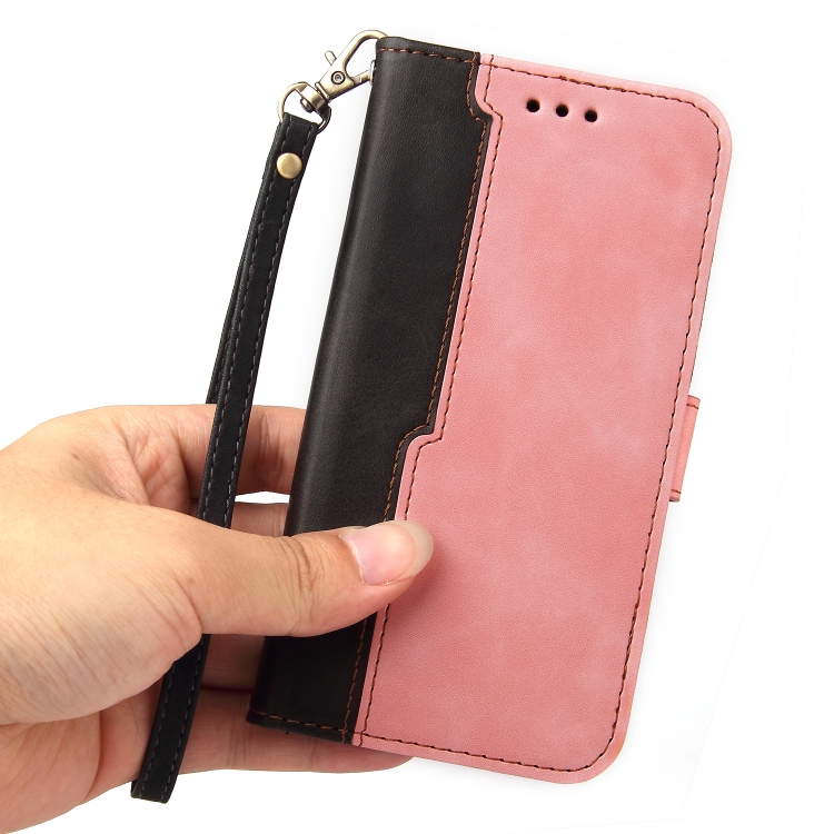 For Samsung Galaxy S22 UItra 5G Business Stitching-Color Horizontal Flip PU Leather Phone Case(Pink) For Samsung Galaxy S22 UItra 5G Business Stitching-Color Horizontal Flip PU Leather Phone Case(Pink)