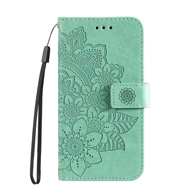 Samsung Galaxy S22 UItra 5G 7-petal Flowers Embossed Flip Leather Phone Case with Holder & Card Slots(Green) Samsung Galaxy S22 UItra 5G 7-petal Flowers Embossed Flip Leather Phone Case with Holder & Card Slots(Green)