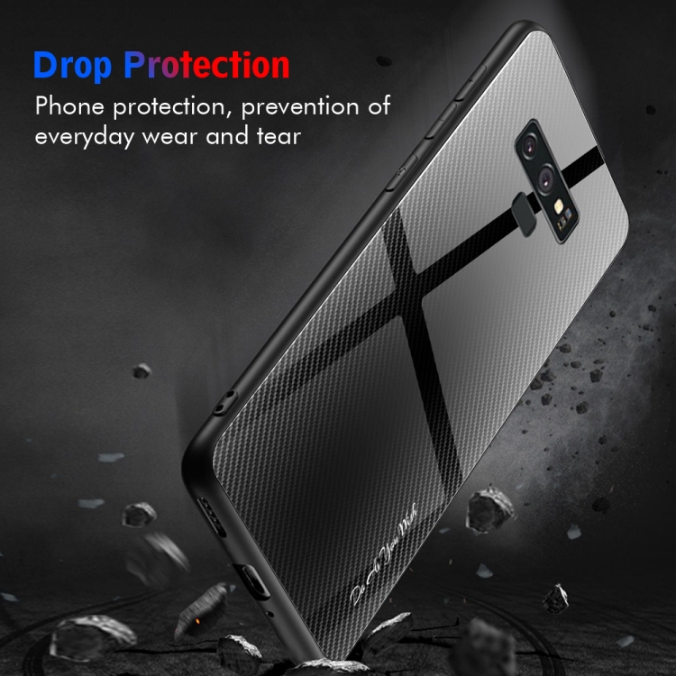 For Galaxy Note 9 Texture Gradient Glass Protective Case(Black) For Galaxy Note 9 Texture Gradient Glass Protective Case(Black)