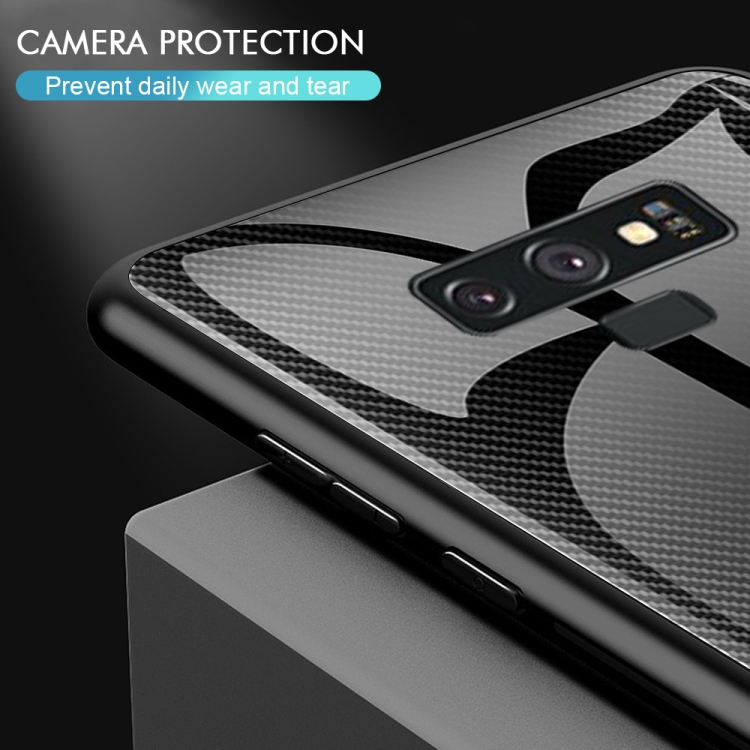 For Galaxy Note 9 Texture Gradient Glass Protective Case(Black) For Galaxy Note 9 Texture Gradient Glass Protective Case(Black)