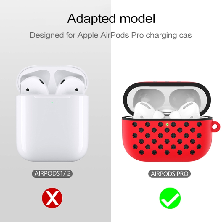 For AirPods Pro Hole Style Silicone Wireless Earphone Protective Case(Red Black) For AirPods Pro Hole Style Silicone Wireless Earphone Protective Case(Red Black)