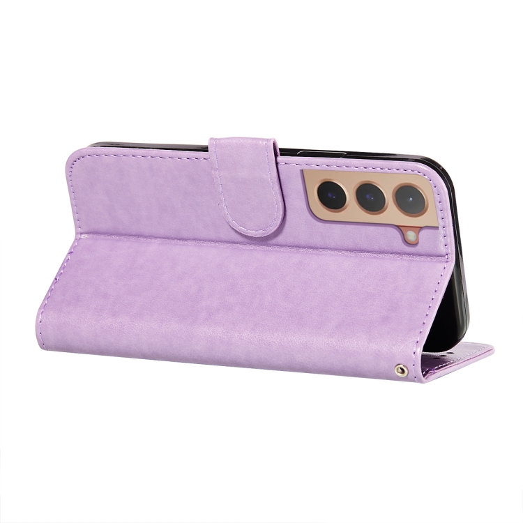 For Samsung Galaxy S22 5G Flower Vine Embossing Pattern Horizontal Flip Leather Phone Case with Card Slot & Holder & Wallet & Lanyard(Purple) For Samsung Galaxy S22 5G Flower Vine Embossing Pattern Horizontal Flip Leather Phone Case with Card Slot & Holder & Wallet & Lanyard(Purple)
