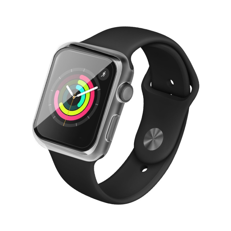 IMAK Shockproof PC Protective Case with Tempered Glass Film For Apple Watch  Series 3 \u0026 2 \u0026 1 42mm(Transparent)