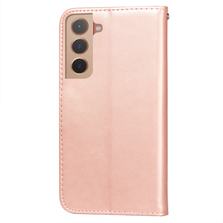 For Samsung Galaxy S22 5G Solid Color Leather Phone Case with Holder & Card Slots & Wallet & Lanyard(Rose Gold) For Samsung Galaxy S22 5G Solid Color Leather Phone Case with Holder & Card Slots & Wallet & Lanyard(Rose Gold)