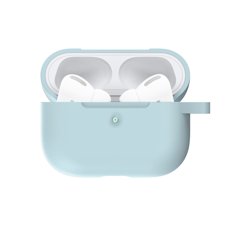 For Apple AirPods Pro Wireless Earphone Silicone Protective Case with Hook(Baby Blue) For Apple AirPods Pro Wireless Earphone Silicone Protective Case with Hook(Baby Blue)