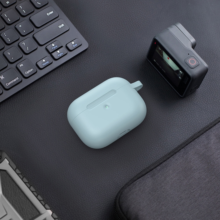 For Apple AirPods Pro Wireless Earphone Silicone Protective Case with Hook(Baby Blue) For Apple AirPods Pro Wireless Earphone Silicone Protective Case with Hook(Baby Blue)