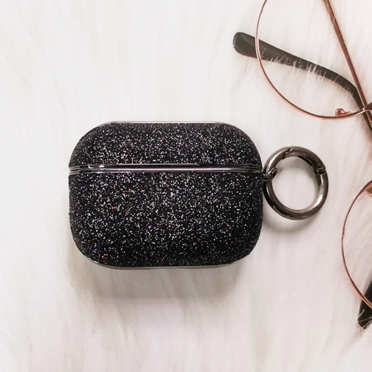 Electroplating Glitter Powder Wireless Earphone Protective Case For AirPods Pro(Black) Electroplating Glitter Powder Wireless Earphone Protective Case For AirPods Pro(Black)
