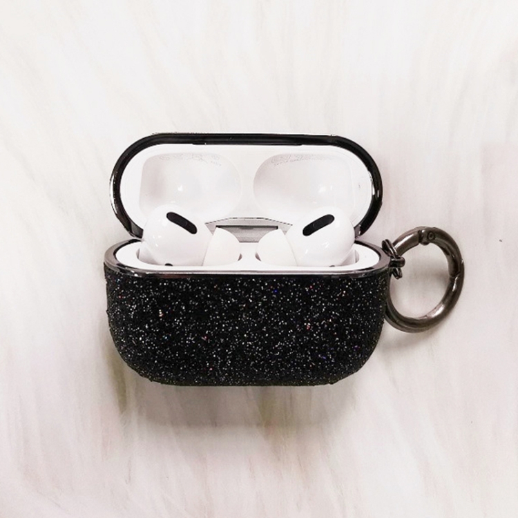 Electroplating Glitter Powder Wireless Earphone Protective Case For AirPods Pro(Black) Electroplating Glitter Powder Wireless Earphone Protective Case For AirPods Pro(Black)
