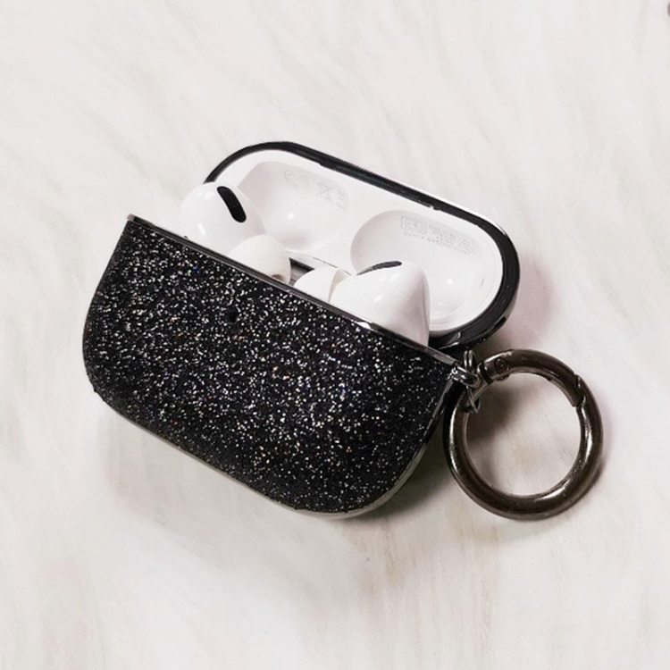 Electroplating Glitter Powder Wireless Earphone Protective Case For AirPods Pro(Black) Electroplating Glitter Powder Wireless Earphone Protective Case For AirPods Pro(Black)