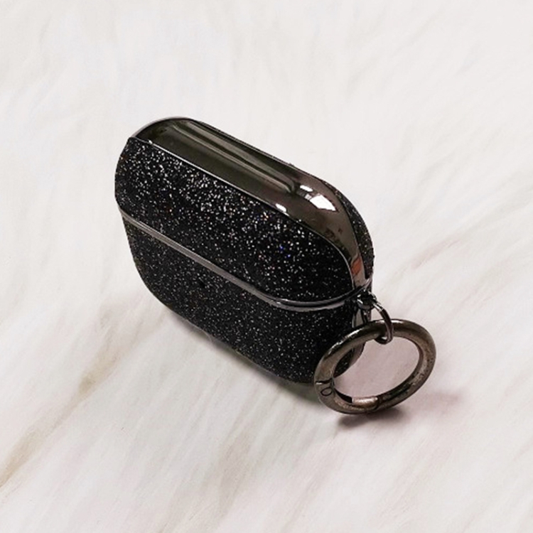 Electroplating Glitter Powder Wireless Earphone Protective Case For AirPods Pro(Black) Electroplating Glitter Powder Wireless Earphone Protective Case For AirPods Pro(Black)