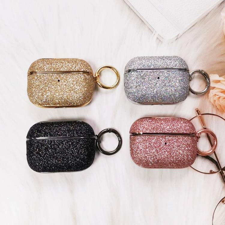 Electroplating Glitter Powder Wireless Earphone Protective Case For AirPods Pro(Black) Electroplating Glitter Powder Wireless Earphone Protective Case For AirPods Pro(Black)