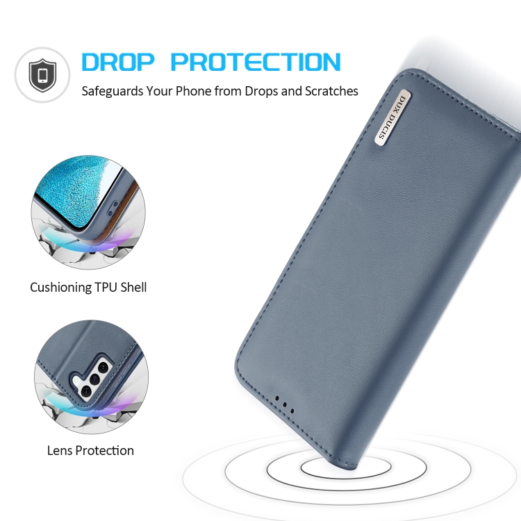 For Samsung Galaxy S22+ 5G DUX DUCIS Hivo Series Cowhide Texture Leather Phone Case(Light Blue) For Samsung Galaxy S22+ 5G DUX DUCIS Hivo Series Cowhide Texture Leather Phone Case(Light Blue)