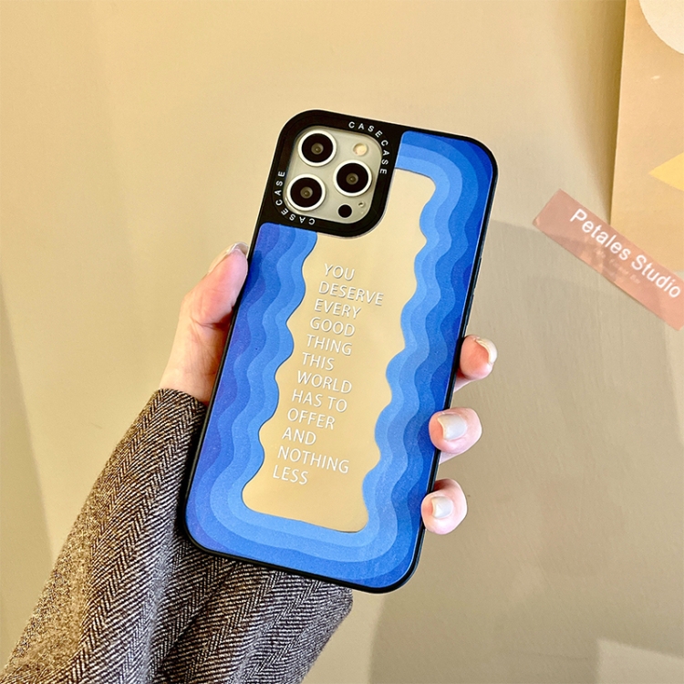 Mirror Series TPU Phone Case For iPhone 12 Pro Max(Blue) - B1