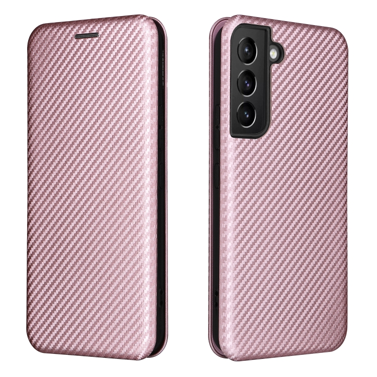 For Samsung Galaxy S22 Carbon Fiber Texture Horizontal Flip Leather Phone Case(Pink) For Samsung Galaxy S22 Carbon Fiber Texture Horizontal Flip Leather Phone Case(Pink)