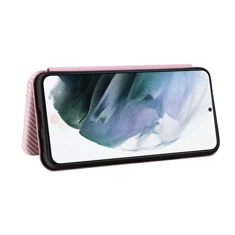 For Samsung Galaxy S22 Carbon Fiber Texture Horizontal Flip Leather Phone Case(Pink) For Samsung Galaxy S22 Carbon Fiber Texture Horizontal Flip Leather Phone Case(Pink)