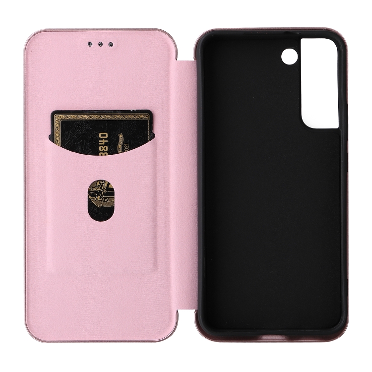 For Samsung Galaxy S22 Carbon Fiber Texture Horizontal Flip Leather Phone Case(Pink) For Samsung Galaxy S22 Carbon Fiber Texture Horizontal Flip Leather Phone Case(Pink)