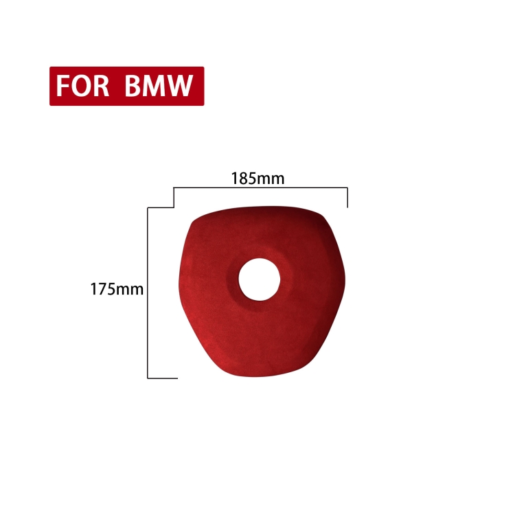 Car Suede Wrap Steering Wheel Decorative Cover for BMW F Chassis 1 / 3 / GT 4 Series High-level Configuration Version, Left and Right Drive Universal(Wine Red) - 1