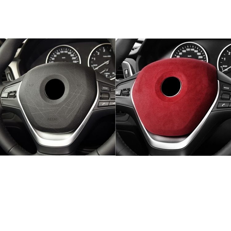 Car Suede Wrap Steering Wheel Decorative Cover for BMW F Chassis 1 / 3 / GT 4 Series High-level Configuration Version, Left and Right Drive Universal(Wine Red) - 5