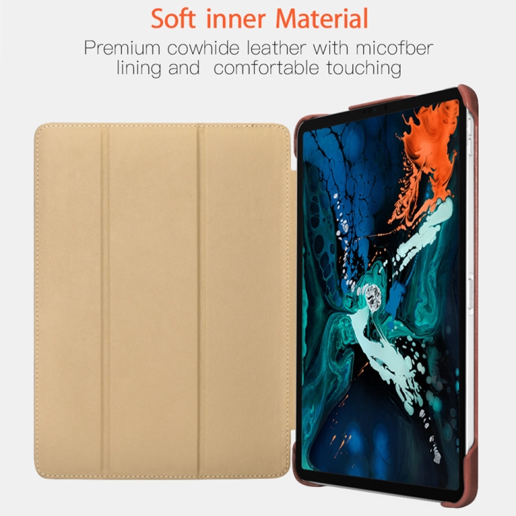 ICARER Smart Ultra-thin Tablet Protective Leather Case For iPad Air 10.5 inch 2019(Brown) - B4
